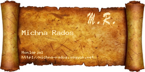 Michna Rados névjegykártya
